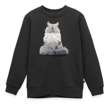 Persian Cat - Kids Premium Organic Sweatshirt - black - Front - AI Model Kid Female (0cm)