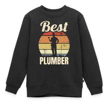 Best Plumber - Kids Premium Organic Sweatshirt - black - Front - AI Model Kid Female (0cm)