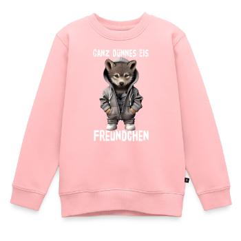 Glace très mince ami loup - Sweat Premium enfant bio - rose - Devant - AI Model Kid Female (0cm)
