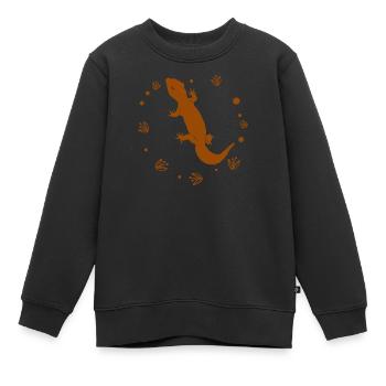 Salamandre - Animal amphibien - Sweat Premium enfant bio - noir - Devant - AI Model Kid Female (0cm)