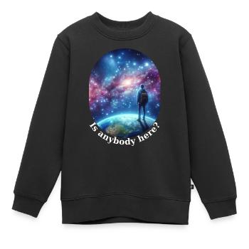 Ist jemand hier? - Kinder Premium Organic Sweatshirt - Schwarz - Vorne - AI Model Kid Female (0cm)