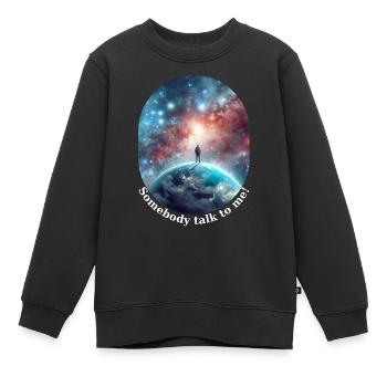 Jemand redet mit mir - Kinder Premium Organic Sweatshirt - Schwarz - Vorne - AI Model Kid Female (0cm)
