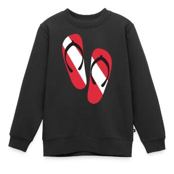Slippers Red and White - Kinder Premium Organic Sweatshirt - Schwarz - Vorne - AI Model Kid Female (0cm)