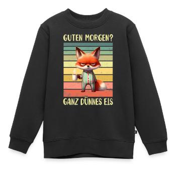 Fuchs Morgenmuffel - Kinder Premium Organic Sweatshirt - Schwarz - Vorne - AI Model Kid Female (0cm)