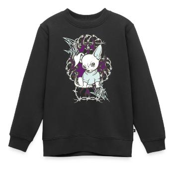 spitz - Kinder Premium Organic Sweatshirt - Schwarz - Vorne - AI Model Kid Female (0cm)