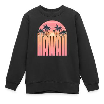 Sérénité au coucher du soleil tropical : l’ Aloha, Hawaï - Sweat Premium enfant bio - noir - Devant - AI Model Kid Female (0cm)