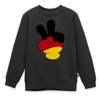 Peacezeichen Peacehand Deutschland Peace Flagge - Kinder Premium Organic Sweatshirt - Schwarz - Vorne - AI Model Kid Female (0cm)