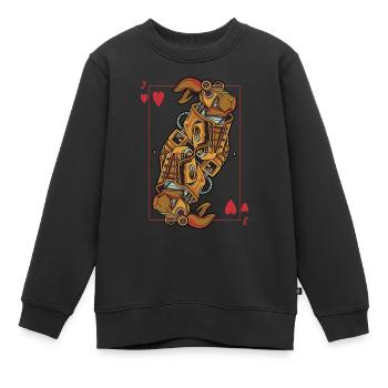 Hase Steampunk Kartenspiel Herz Jack Poker - Kinder Premium Organic Sweatshirt - Schwarz - Vorne - AI Model Kid Female (0cm)