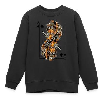 Nashorn Steampunk Kartenspiel Pik Jack Poker - Kinder Premium Organic Sweatshirt - Schwarz - Vorne - AI Model Kid Female (0cm)