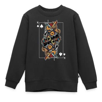 Uhu Steampunk Kartenspiel Pik König Poker - Kinder Premium Organic Sweatshirt - Schwarz - Vorne - AI Model Kid Female (0cm)
