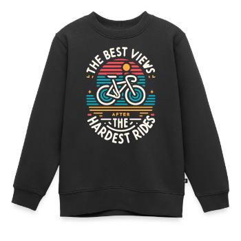 Die besten Aussichten kommen nach den anstrengends - Kinder Premium Organic Sweatshirt - Schwarz - Vorne - AI Model Kid Female (0cm)
