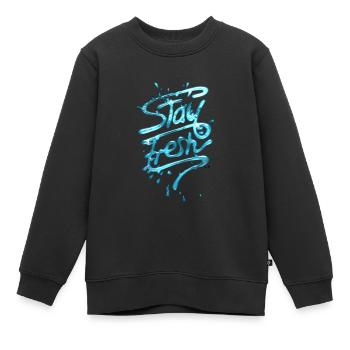 Bleiben Sie frisch - Kinder Premium Organic Sweatshirt - Schwarz - Vorne - AI Model Kid Female (0cm)