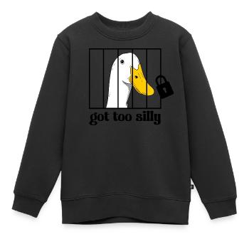 Gans hinter gittern - Kinder Premium Organic Sweatshirt - Schwarz - Vorne - AI Model Kid Female (0cm)