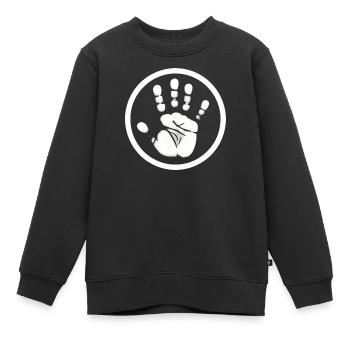 Handabdruck Hand - Kinder Premium Organic Sweatshirt - Schwarz - Vorne - AI Model Kid Female (0cm)