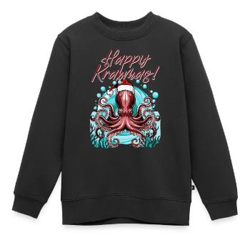 Frohe Krakmas! (Weihnachts-Oktopus) - Kinder Premium Organic Sweatshirt - Schwarz - Vorne - AI Model Kid Female (0cm)