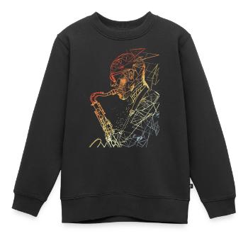 Saxophonist Retro - Kinder Premium Organic Sweatshirt - Schwarz - Vorne - AI Model Kid Female (0cm)