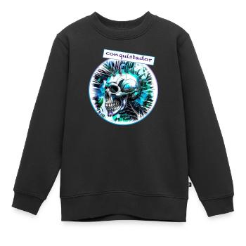 Conquistador - Kinder Premium Organic Sweatshirt - Schwarz - Vorne - AI Model Kid Female (0cm)