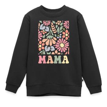 Mama Boho Flora - Kinder Premium Organic Sweatshirt - Schwarz - Vorne - AI Model Kid Female (0cm)