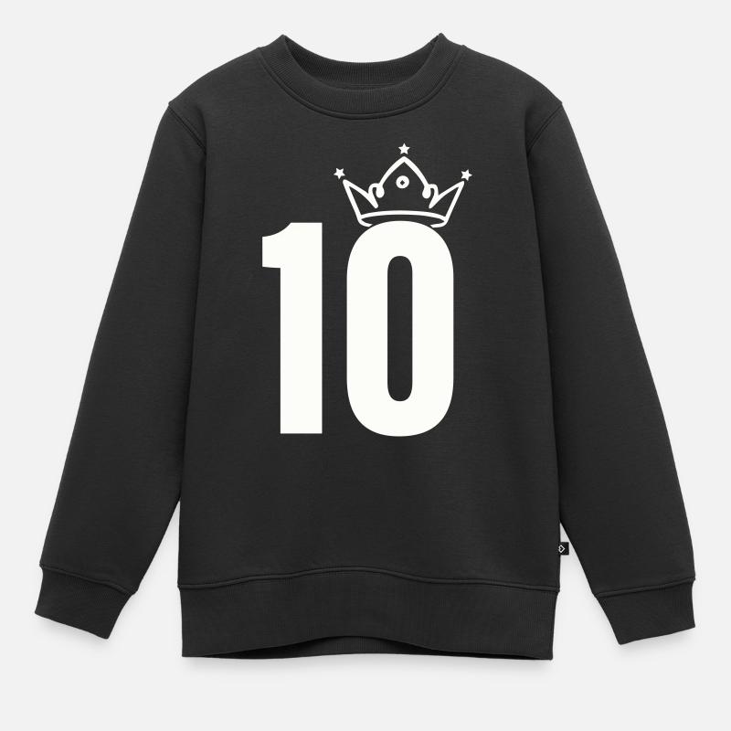 10 krone - Kinder Premium Organic Sweatshirt - Schwarz