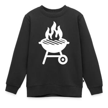 Grill Icon - Kids Premium Organic Sweatshirt - black - Front - AI Model Kid Female (0cm)