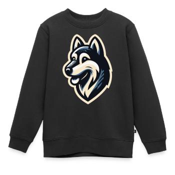 Husky de profil - Sweat Premium enfant bio - noir - Devant - AI Model Kid Female (0cm)