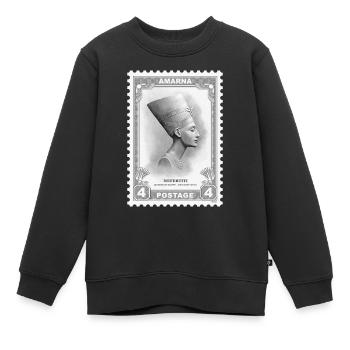 Timbre Néfertiti - Sweat Premium enfant bio - noir - Devant - AI Model Kid Female (0cm)