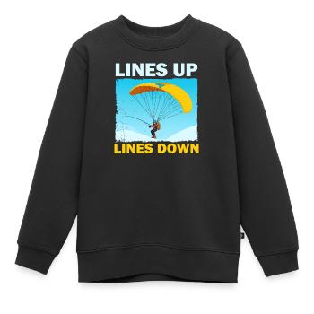 Parachutiste fracassant avec banderole - Sweat Premium enfant bio - noir - Devant - AI Model Kid Female (0cm)