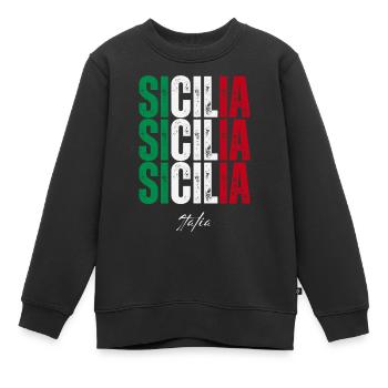 Sizilien Italien, Souvenir von Sizilien - Kinder Premium Organic Sweatshirt - Schwarz - Vorne - AI Model Kid Female (0cm)