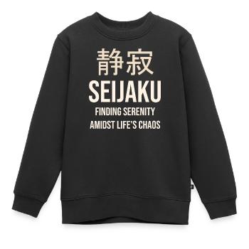 Seijaku Sérénité au Cœur du Chaos - Sweat Premium enfant bio - noir - Devant - AI Model Kid Female (0cm)