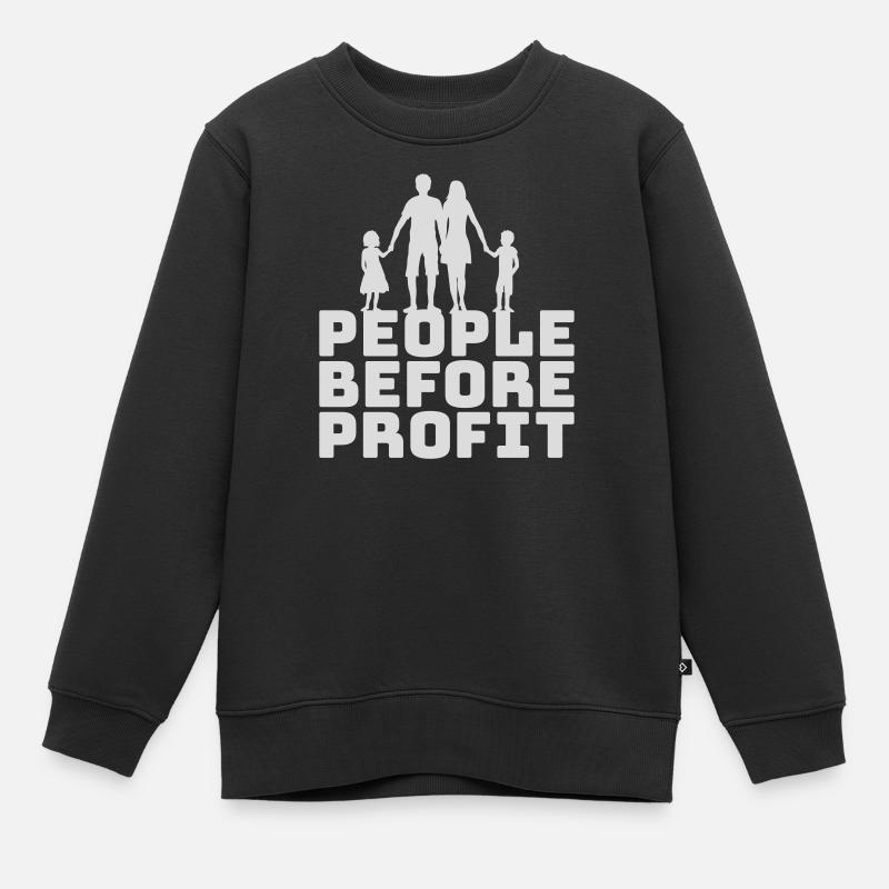 Logo de l’activisme People Before Profit Justice - Sweat Premium enfant bio - noir