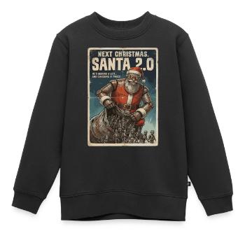 Santa 2.0 Cyborg - Sweat Premium enfant bio - noir - Devant - AI Model Kid Female (0cm)