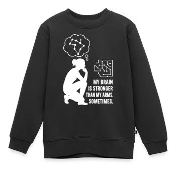 Bouldern wie Schach – Kopf schlägt Kraft - Kinder Premium Organic Sweatshirt - Schwarz - Vorne - AI Model Kid Female (0cm)
