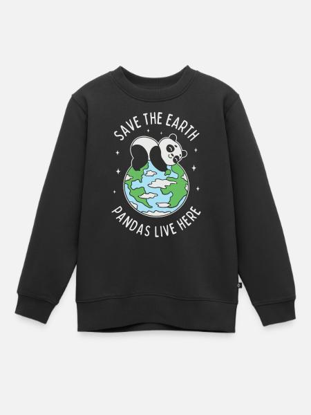 Sauver la Terre Les Pandas vivent ici - Sweat Premium enfant bio - noir