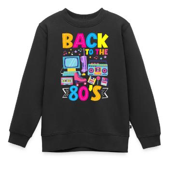 Retour rétro au design vintage des années 80 - Sweat Premium enfant bio - noir - Devant - AI Model Kid Female (0cm)