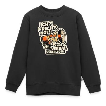 Verbal Überlegen Megaphone Cartoon - Kinder Premium Organic Sweatshirt - Schwarz - Vorne - AI Model Kid Female (0cm)