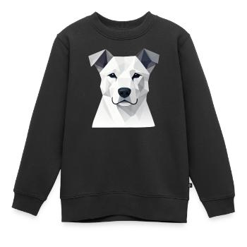 Portrait de chien géométrique - Sweat Premium enfant bio - noir - Devant - AI Model Kid Female (0cm)