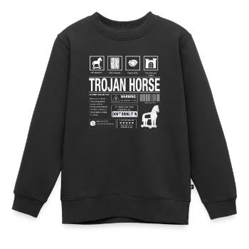 Trojanisches Pferd Motiv - Kinder Premium Organic Sweatshirt - Schwarz - Vorne - AI Model Kid Female (0cm)