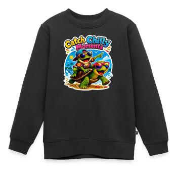 Urlaubs Vibes - Kinder Premium Organic Sweatshirt - Schwarz - Vorne - AI Model Kid Female (0cm)