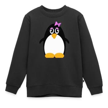 Pinguin (penguin) 08 - Kinder Premium Organic Sweatshirt - Schwarz - Vorne - AI Model Kid Female (0cm)