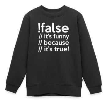 Programmer false true Computer Scientist Student Code - Kids Premium Organic Sweatshirt - black - Front - AI Model Kid Female (0cm)