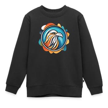 Vogel Logo Taube - Kinder Premium Organic Sweatshirt - Schwarz - Vorne - AI Model Kid Female (0cm)