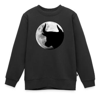 Stier im Vollmond - Kinder Premium Organic Sweatshirt - Schwarz - Vorne - AI Model Kid Female (0cm)
