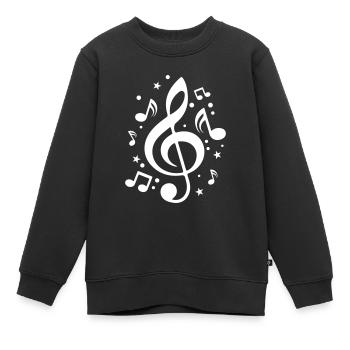 Musical Notes Clef Music - Kids Premium Organic Sweatshirt - black - Front - AI Model Kid Female (0cm)