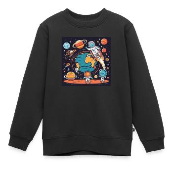 Wir sind die Erde - Kinder Premium Organic Sweatshirt - Schwarz - Vorne - AI Model Kid Female (0cm)