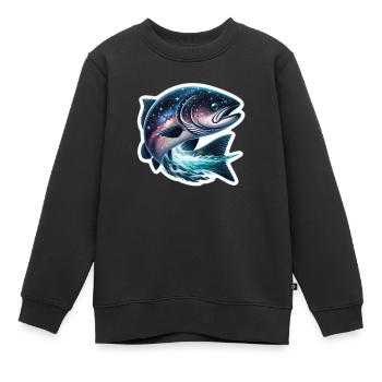 Poissons célestes - Sweat Premium enfant bio - noir - Devant - AI Model Kid Female (0cm)