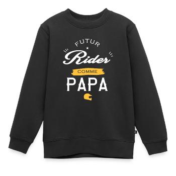 future rider as dad gift birth father son - Kids Premium Organic Sweatshirt - black - Front - AI Model Kid Female (0cm)