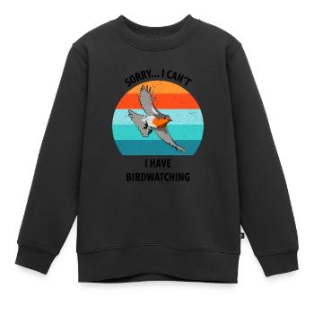 Bird Watching Bird Watching Birding Bird - Kids Premium Organic Sweatshirt - black - Front - AI Model Kid Female (0cm)