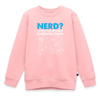 Nerd - Knallhartes Genie - Kinder Premium Organic Sweatshirt - Rosa - Vorne - AI Model Kid Female (0cm)