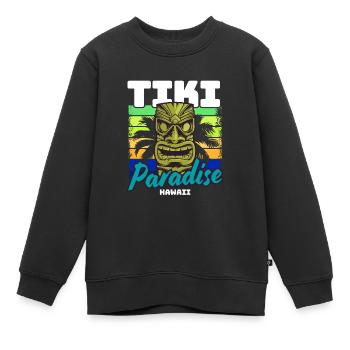 Tiki Paradise Tiki Bar Hawaii Été - Sweat Premium enfant bio - noir - Devant - AI Model Kid Female (0cm)