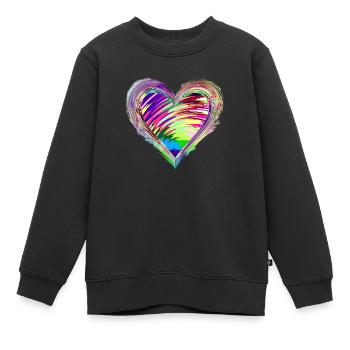 Cœur artistique pour l’amour 1 - Sweat Premium enfant bio - noir - Devant - AI Model Kid Female (0cm)
